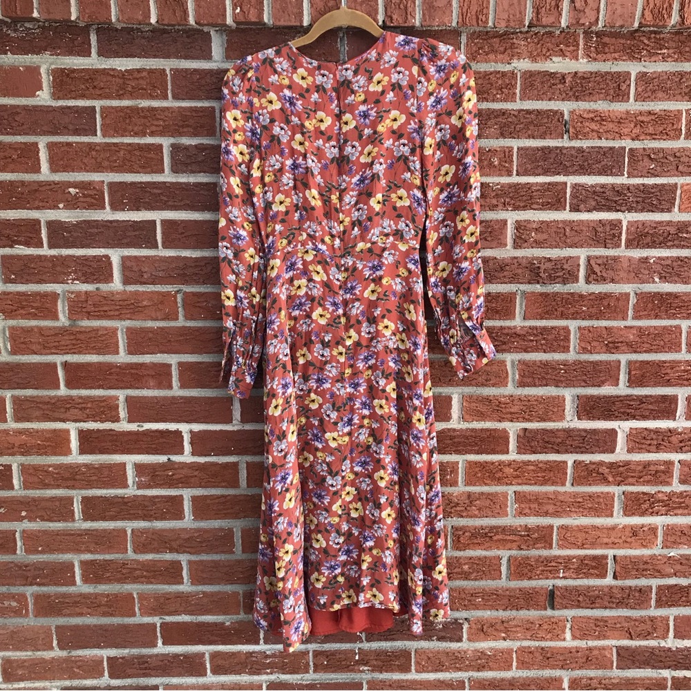 Anthropologie Yumi Kim Love Me Tender Floral Long Sleeve Midi Dress Size XS - Picture 7 of 14
